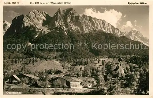 AK / Ansichtskarte Obergrainau mit Alpspitze Gr und Kl Waxenstein Zugspitze Obergrainau