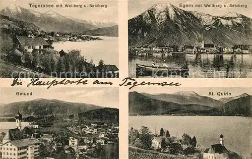 AK / Ansichtskarte Tegernsee mit Wallberg und Setzberg Gmund und St Quirin Tegernsee