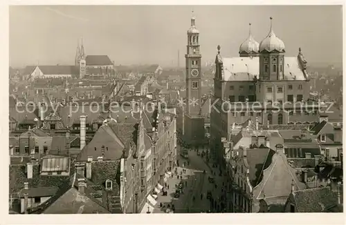 AK / Ansichtskarte Augsburg Blick auf Rathaus und Dom Augsburg