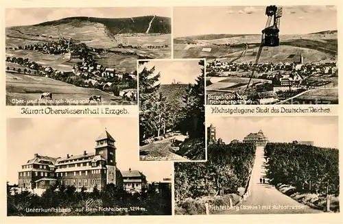 AK / Ansichtskarte Oberwiesenthal_Erzgebirge Panorama Fichtelberg Bergabfahrt Unterkunftshaus Fichtelberg Autostrasse Oberwiesenthal Erzgebirge