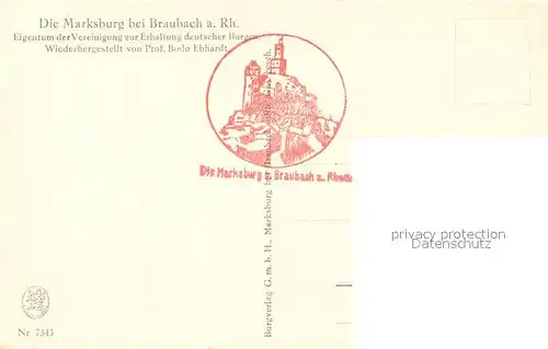 AK / Ansichtskarte Braubach_Rhein Die Marksburg Braubach Rhein