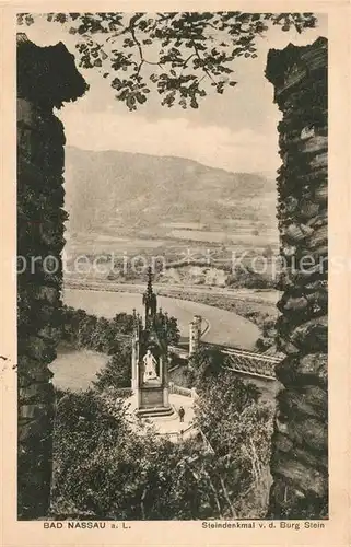 AK / Ansichtskarte Bad_Nassau Steindenkmal vor der Burg Stein Bad_Nassau