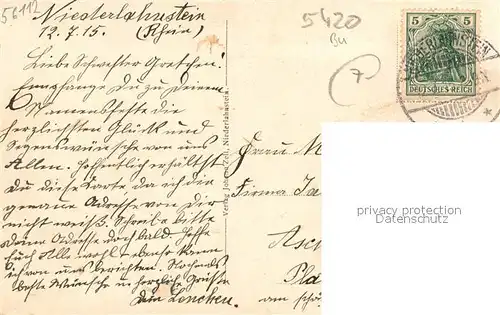 AK / Ansichtskarte Niederlahnstein Blick in das Lahntal Niederlahnstein