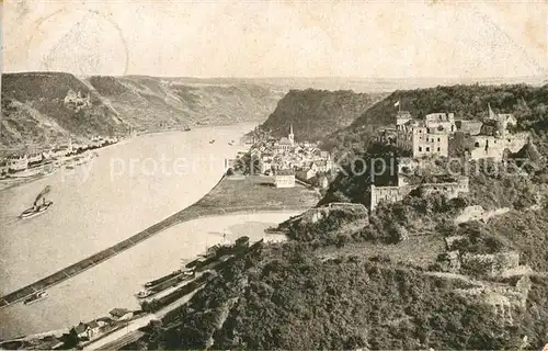 AK / Ansichtskarte St_Goar Rheinpartie mit Burg Rheinfels St_Goar