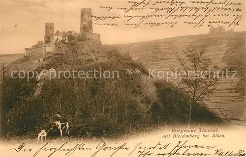 AK / Ansichtskarte Alken_Koblenz Burgruine Thurant mit Bleidenberg Alken_Koblenz