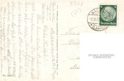 AK / Ansichtskarte Bad_Nassau Blick von der Burg Nassau Bad_Nassau