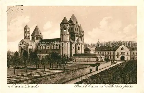 AK / Ansichtskarte Maria_Laach_Glees Basilika und Klosterpforte Maria_Laach_Glees