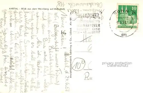 AK / Ansichtskarte Ahrtal Blick vom Weinberg auf Mayschoss Ahrtal