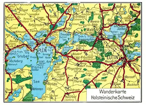 AK / Ansichtskarte Ploen_See Wanderkarte Holsteinische Schweiz Ploen_See