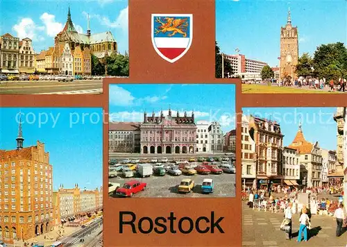 AK / Ansichtskarte Rostock_Mecklenburg Vorpommern Ernst Thaelmann Platz Kroepeliner Tor Lange Strasse Rathaus Kroepeliner Strasse Rostock