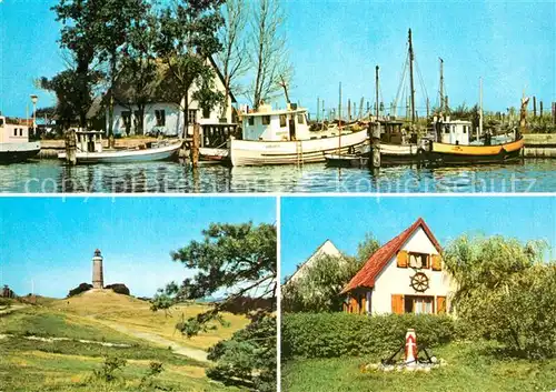 AK / Ansichtskarte Insel_Hiddensee Neuendorf Hafen Kloster Leuchtturm Seemannshaeuschen Insel Hiddensee