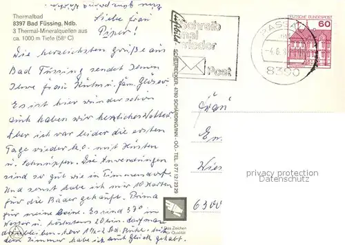 AK / Ansichtskarte Bad_Fuessing Thermalbad Fliegeraufnahme Bad_Fuessing