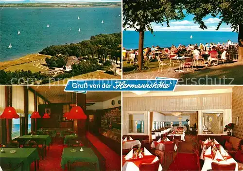 AK / Ansichtskarte Travemuende_Ostseebad Restaurant Cafe Hermannshoehe Meerblick Fliegeraufnahme Travemuende_Ostseebad