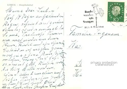 AK / Ansichtskarte Luebeck Hauptbahnhof Hansestadt Luebeck