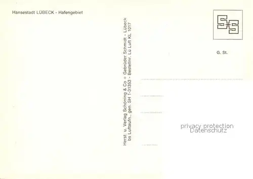 AK / Ansichtskarte Luebeck Hafengebiet Hansestadt Fliegeraufnahme Luebeck