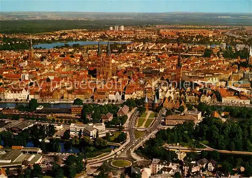 AK / Ansichtskarte Luebeck Stadtzentrum Holstentor Fliegeraufnahme Luebeck
