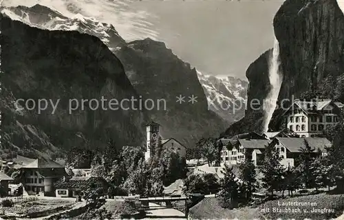 AK / Ansichtskarte Lauterbrunnen_BE Staubbach Jungfrau Lauterbrunnen BE