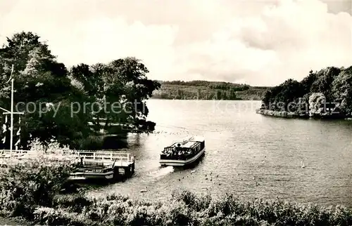 AK / Ansichtskarte Malente Gremsmuehlen Ausflugsschiff Anlegestelle Malente Gremsmuehlen