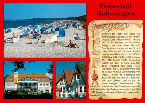 AK / Ansichtskarte Boltenhagen_Ostseebad Strand Kurhaus Chronik Boltenhagen_Ostseebad