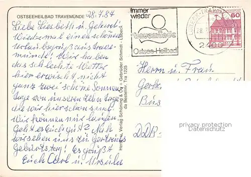 AK / Ansichtskarte Travemuende_Ostseebad Im Wandel der Zeit Alte Haeuser Segelschiff Moderne Gebaeude Hochhaus Hotel Travemuende_Ostseebad