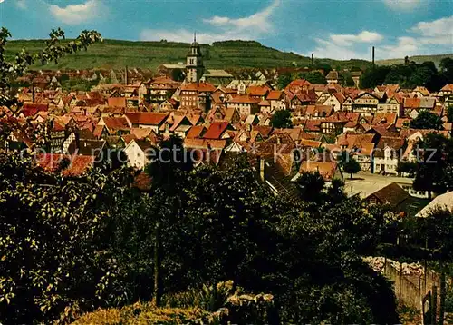 AK / Ansichtskarte Lauterbach_Hessen Stadtbild mit Kirche Lauterbach Hessen