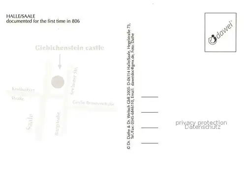 AK / Ansichtskarte Giebichenstein_Halle_Saale Schloss Salle Bruecke Chronik Giebichenstein_Halle