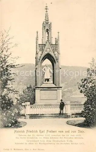 AK / Ansichtskarte Nassau_Bad Heinrich Friedrich Karl Freiherr vom und zum Stein Denkmal Nassau_Bad