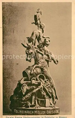 AK / Ansichtskarte Bremen Die vier Bremer Stadtmusikanten im Ratskeller zu Bremen Bremen