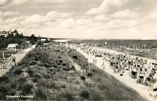 AK / Ansichtskarte Zinnowitz_Ostseebad Strand Promenade Zinnowitz_Ostseebad