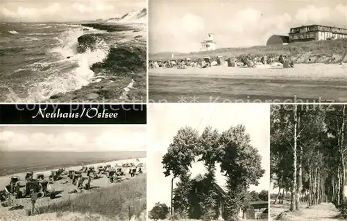 AK / Ansichtskarte Neuhaus_Dierhagen Brandung Strandpartien Moorkaten Birkenallee Neuhaus Dierhagen