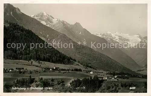 AK / Ansichtskarte Schoenberg_Stubaital Panorama Schoenberg_Stubaital