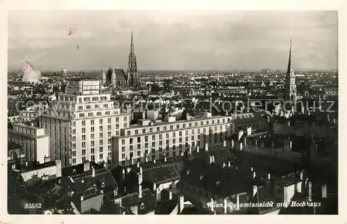 AK / Ansichtskarte Wien Gesamtansicht mit Hochhaus Wien