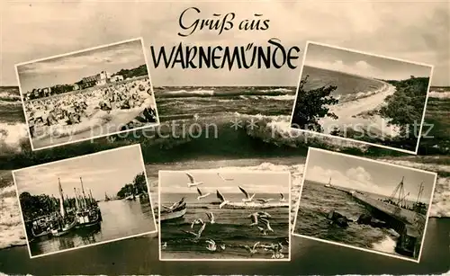 AK / Ansichtskarte Warnemuende_Ostseebad Strandpartien Bootsliegeplatz Warnemuende_Ostseebad