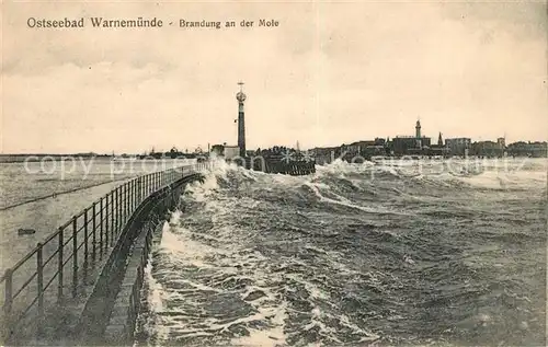 AK / Ansichtskarte Warnemuende_Ostseebad An der Mole Warnemuende_Ostseebad