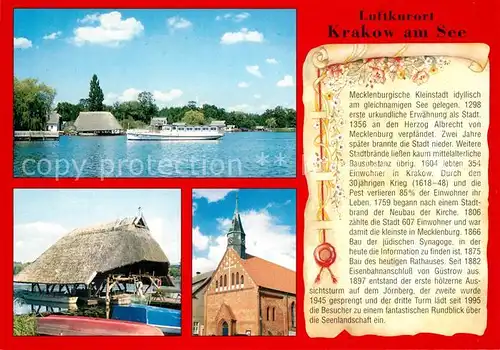 AK / Ansichtskarte Krakow_See Kirche  Hafen  Krakow_See