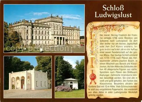 AK / Ansichtskarte Ludwigslust Schloss Chronik Ludwigslust