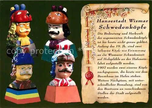 AK / Ansichtskarte Wismar_Mecklenburg Schwedenkoepfe Chronik Wismar_Mecklenburg
