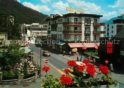 AK / Ansichtskarte Davos_GR Promenade Post Hotel Davos_GR