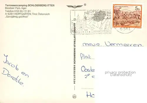 AK / Ansichtskarte Hopfgarten_Defereggen Schlossberg Itter Camping Hopfgarten Defereggen