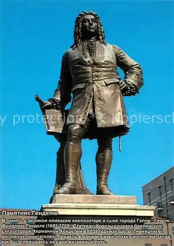 AK / Ansichtskarte Halle_Saale Haendel Denkmal Statue Halle_Saale