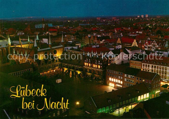 AK / Ansichtskarte Luebeck bei Nacht Blick von St Petri ...