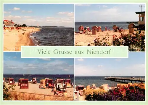 AK / Ansichtskarte Niendorf_Ostseebad Strand Seebruecke Niendorf_Ostseebad