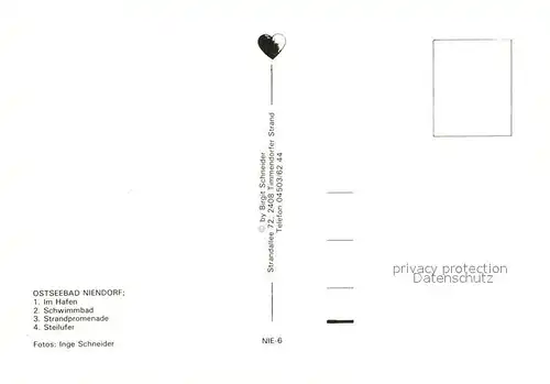 AK / Ansichtskarte Niendorf_Ostseebad Hafen Schwimmbad Strandpromenade Steilufer Niendorf_Ostseebad