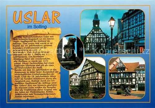 AK / Ansichtskarte Uslar_Solling Altstadt Fachwerkhaeuser Chronik Uslar_Solling