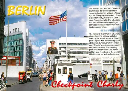 AK / Ansichtskarte Berlin Checkpoint Charly Flagge Berlin