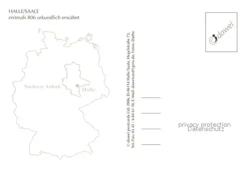 AK / Ansichtskarte Halle_Saale Georg Friedrich Haendel Bronze Statue Denkmal Haendelmuseum Dom Marienkirche Taufbecken Reichelorgel Jubilaeum 1200 Jahre Halle_Saale