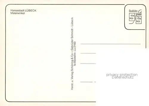 AK / Ansichtskarte Luebeck Malerwinkel Partie an der Trave Bruecke Kirche Luebeck