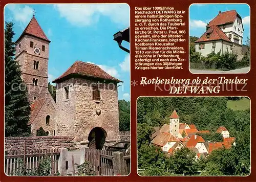 AK / Ansichtskarte Detwang Stadtmauer Tor Kirche Chronik Detwang