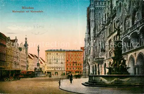 AK / Ansichtskarte Muenchen Marienplatz mit Mariensaeule Muenchen