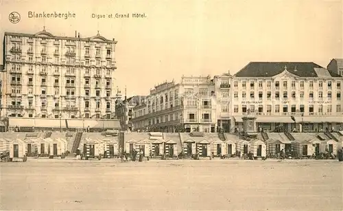 AK / Ansichtskarte Blankenberghe Digue et Grand Hotel Blankenberghe